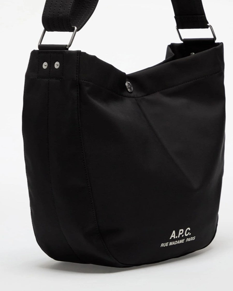A.P.C. Compact Black Shoulder Bag With Adjustable Strap