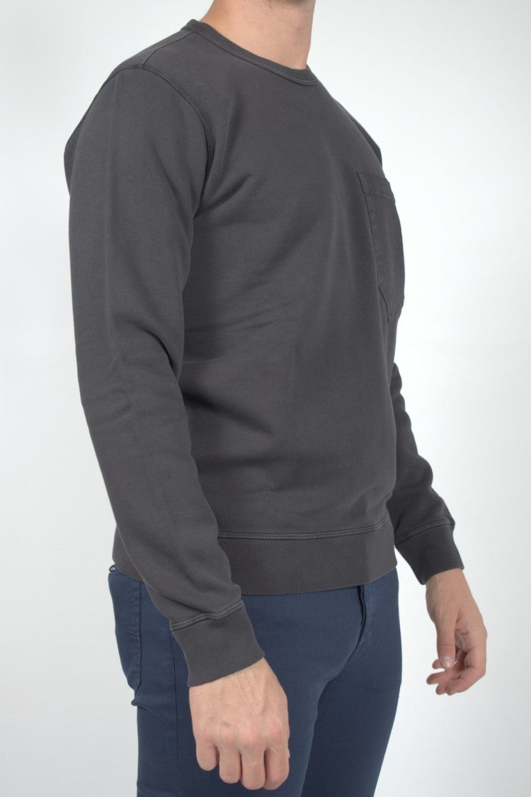 Dondup Charcoal Crew-Neck Cotton Sweatshirt