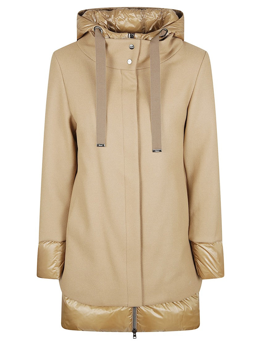 Herno A-Line Padded Jacket In Combed Virgin Wool And Nylon