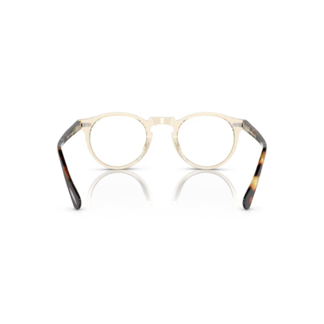 Oliver Peoples 0Ov5186 Translucent Beige Round Eyeglasses With Tortoiseshell Temples