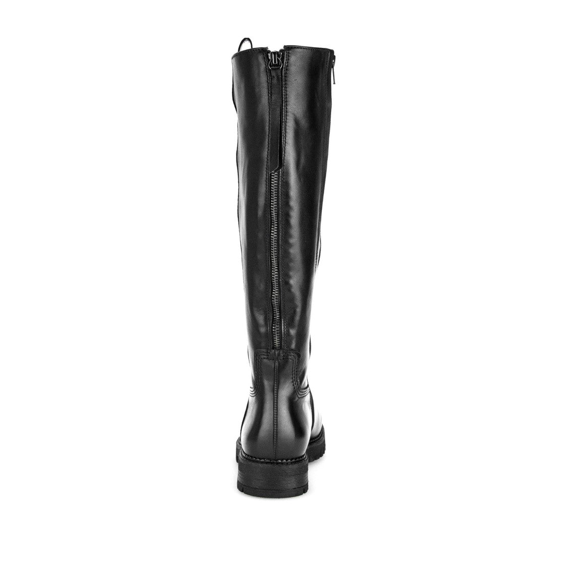 Gabor Black Smooth Leather Rounded Toe Boots