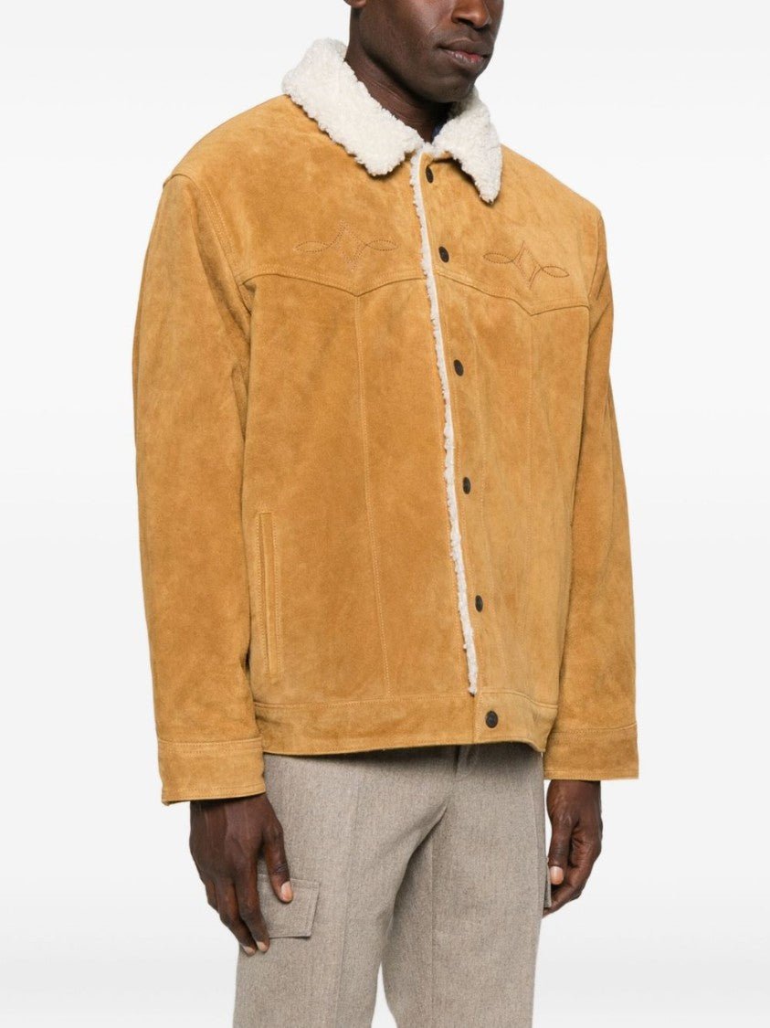 Levi's Yellow Suede Jacket With Plush Shearling Collar