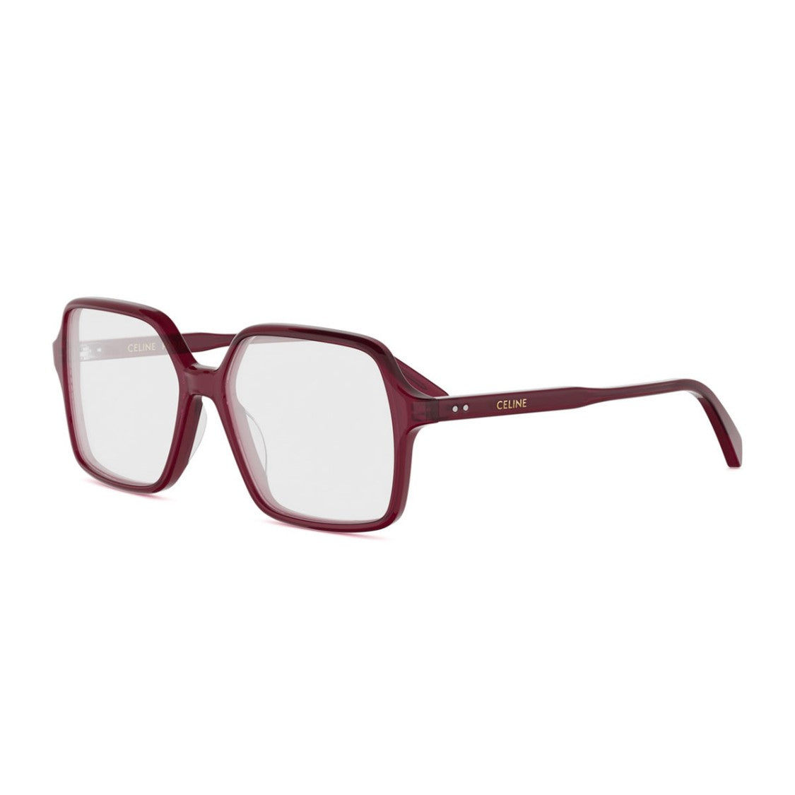 Celine Red Thin Recycled Acetate Square Eyeglasses