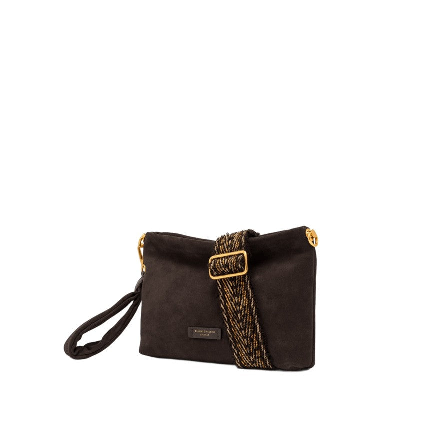 Gianni Chiarini Suede Clutch With Carrying Options