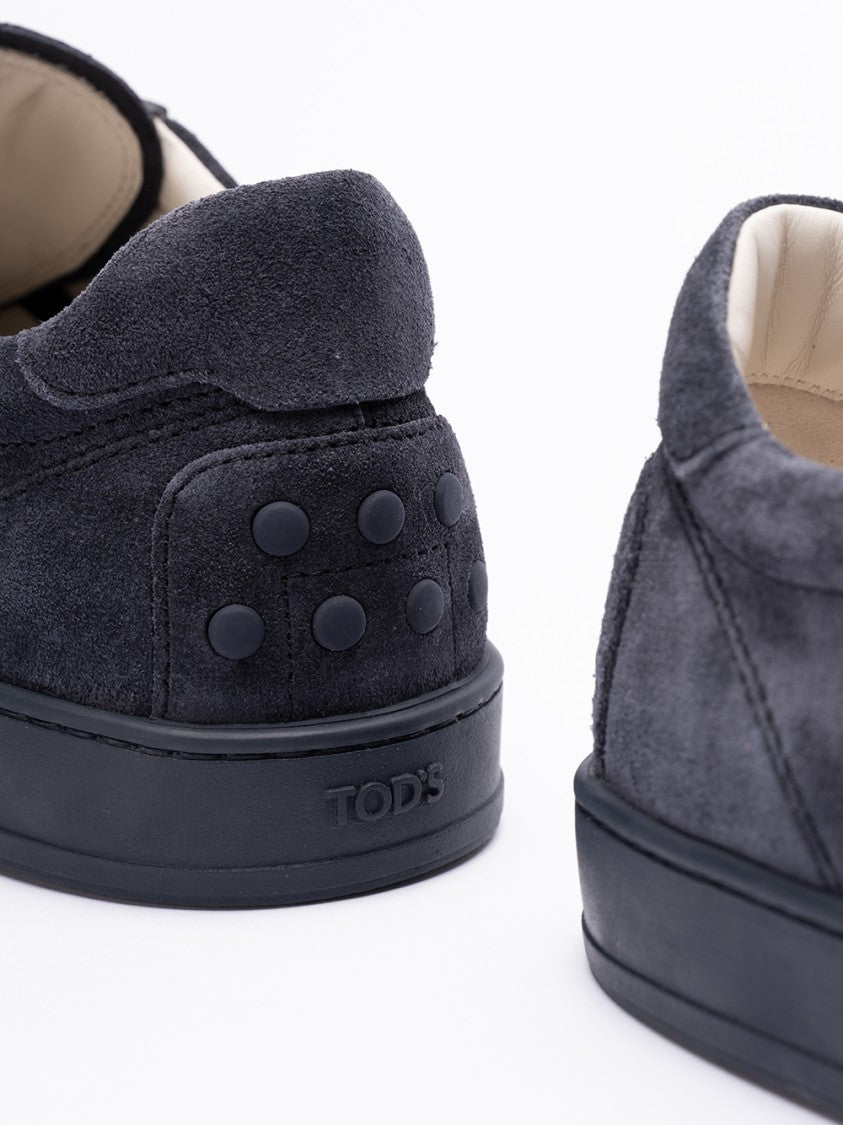 Tod's Lace-Up Suede Sneakers With Sturdy Rubber Sole