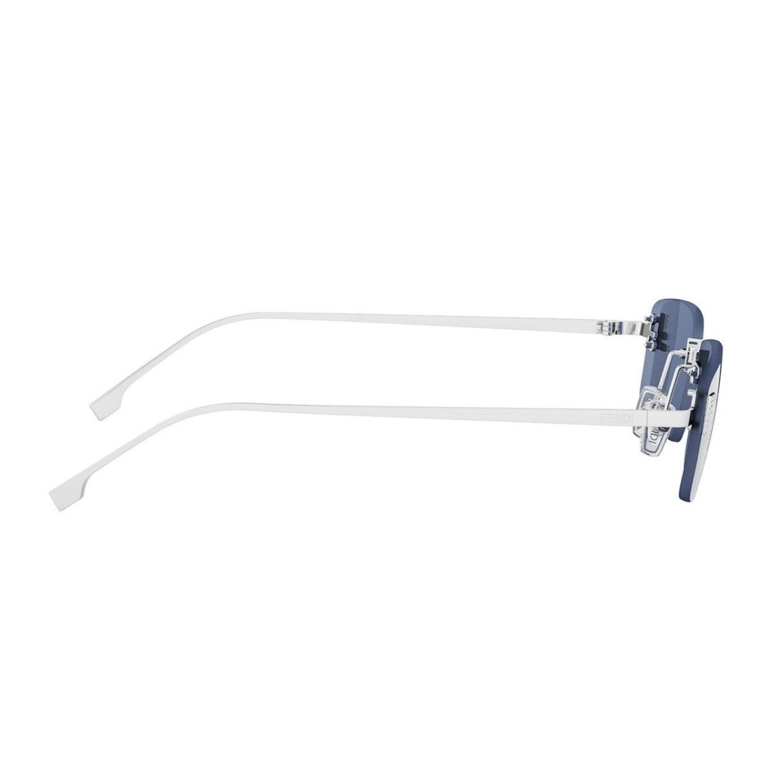 Fendi Silver Fendi First Crystal Rimless Sunglasses
