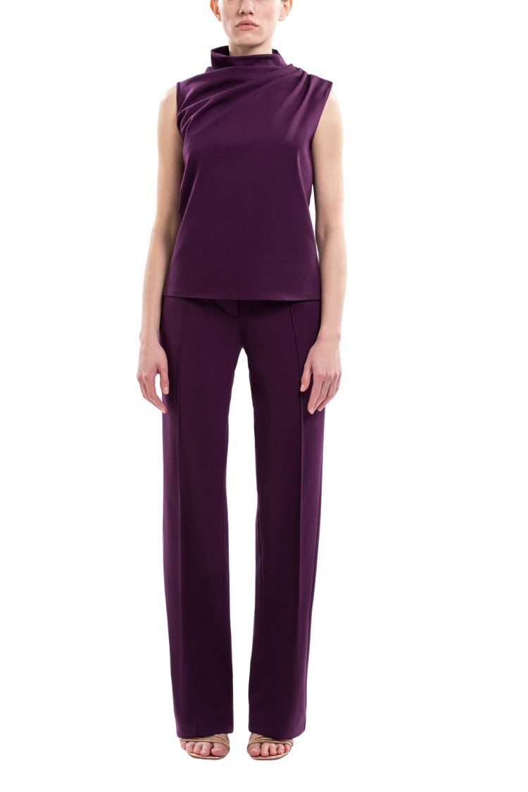 Saiid Kobeisy Pleated Shoulder Top And Pants Ensemble