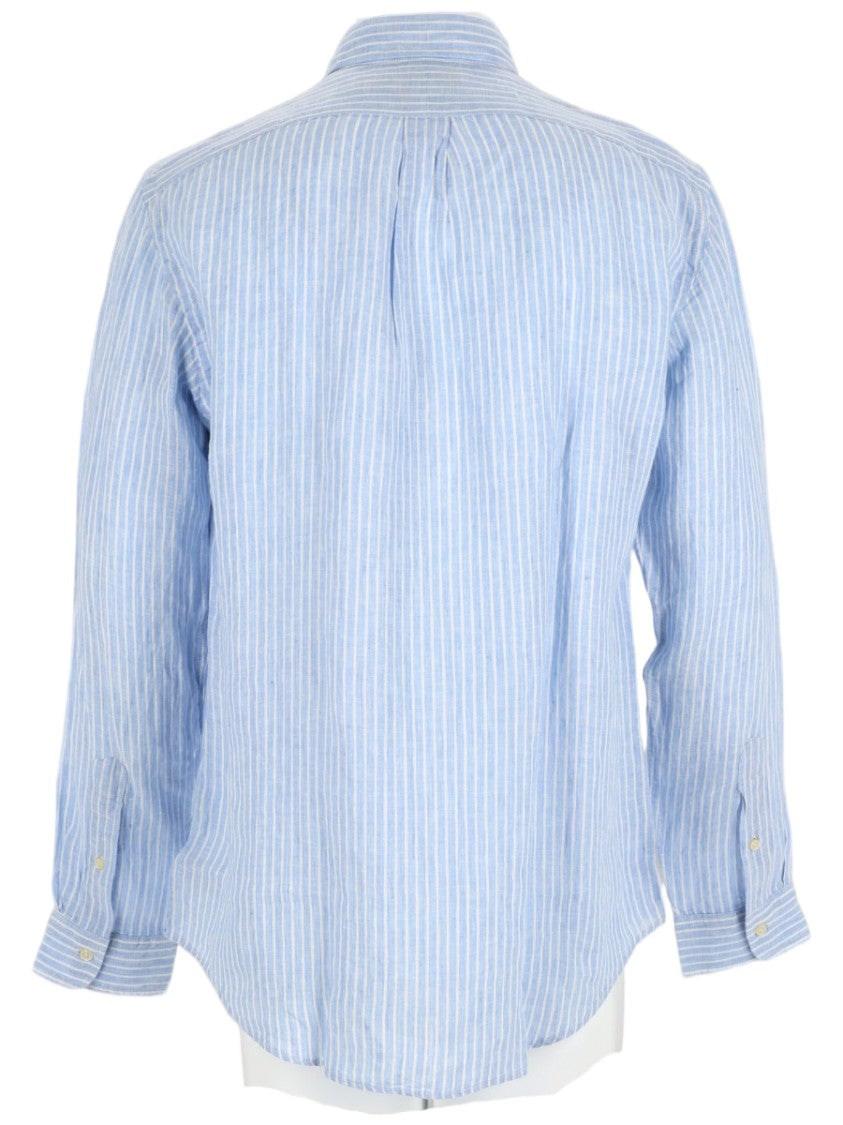 Polo Ralph Lauren Light Blue Striped Linen Shirt