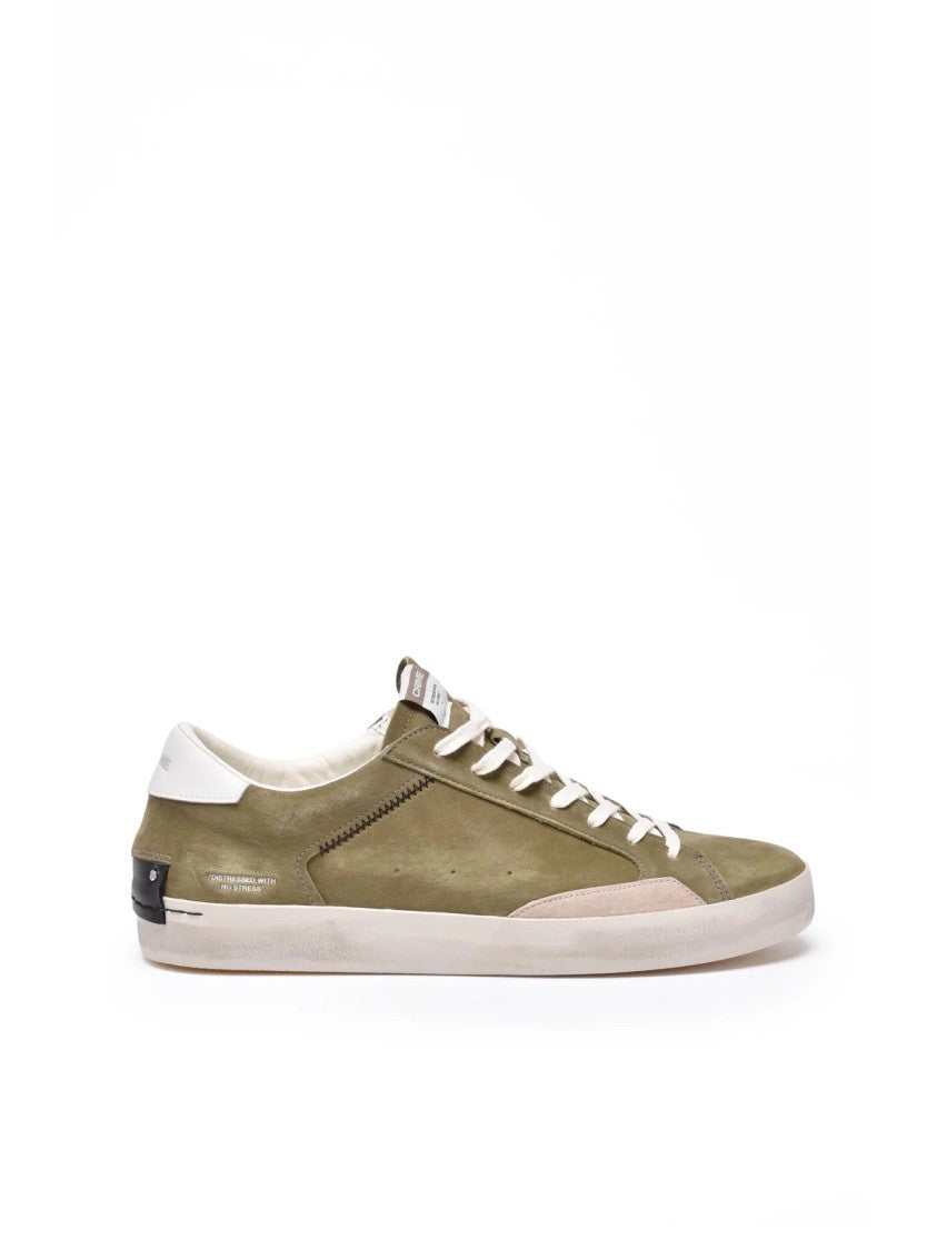 Crime London Turquoise Suede Low-Top Sneakers