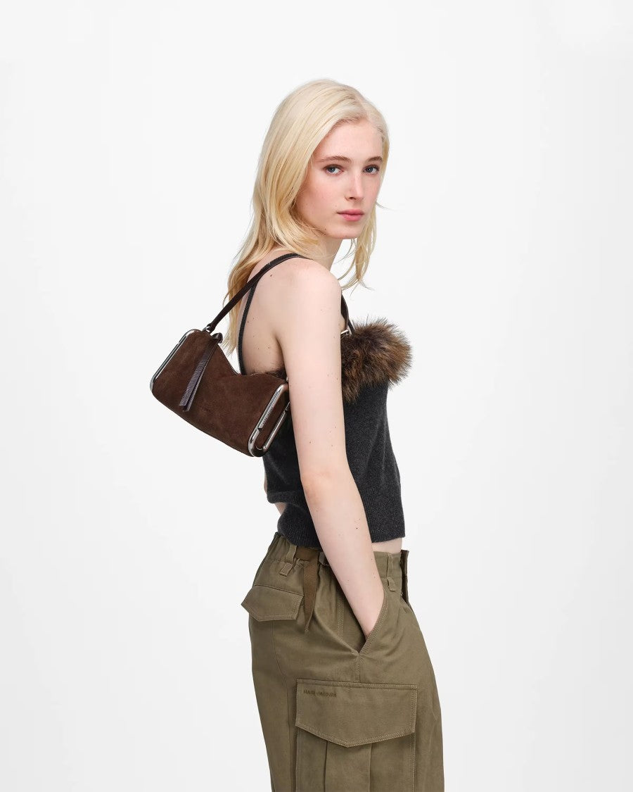 Marc Jacobs Suede Leather Adjustable Strap Shoulder Bag