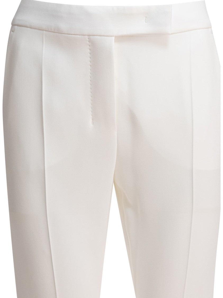 Max Mara Tailored White Trousers With Smooth Finish