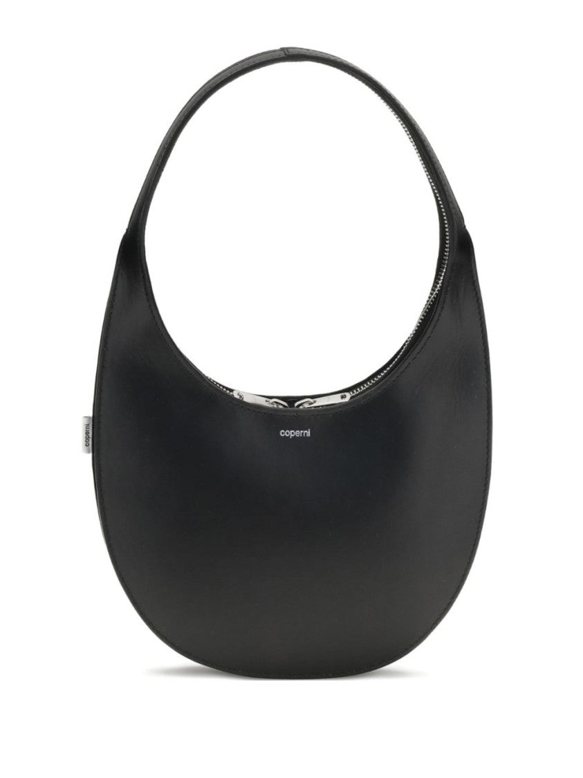 Coperni Crescent-Shaped Black Calf Leather Shoulder Bag