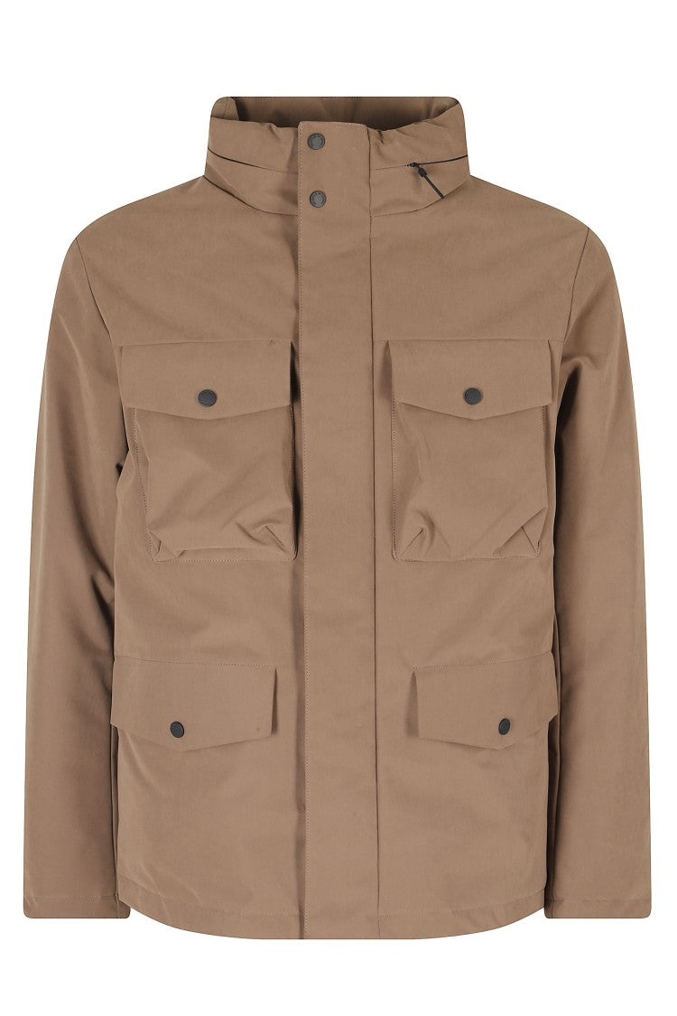 People Of Shibuya Short Technical Microfiber Jacket With Concealed Zip Closure