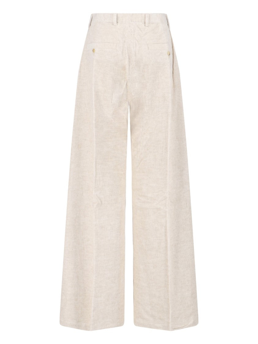 Rick Owens Wide-Leg Corduroy Trousers – Off-White