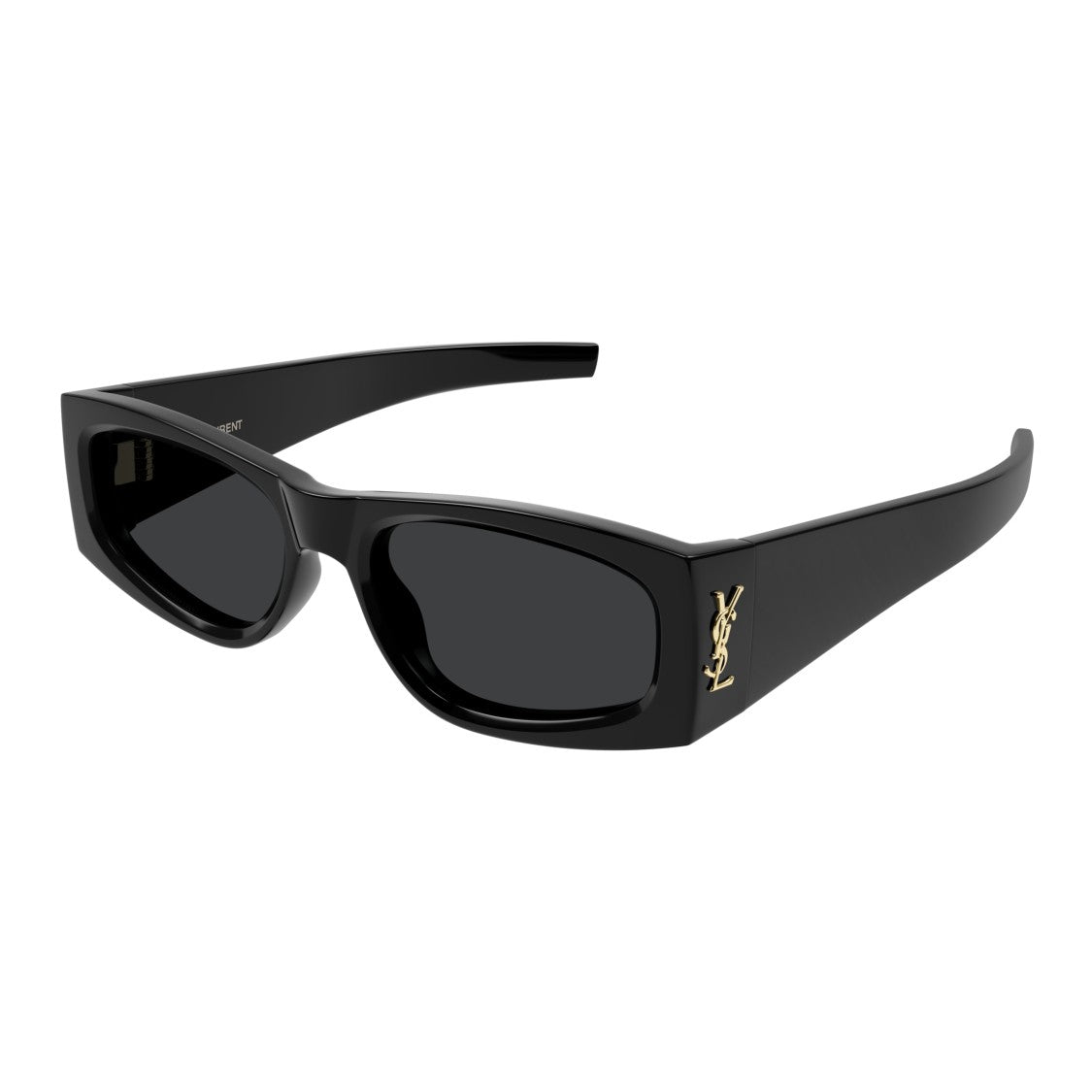 Saint Laurent Rectangular Black Recycled Acetate Sunglasses With Gold-Tone Logo