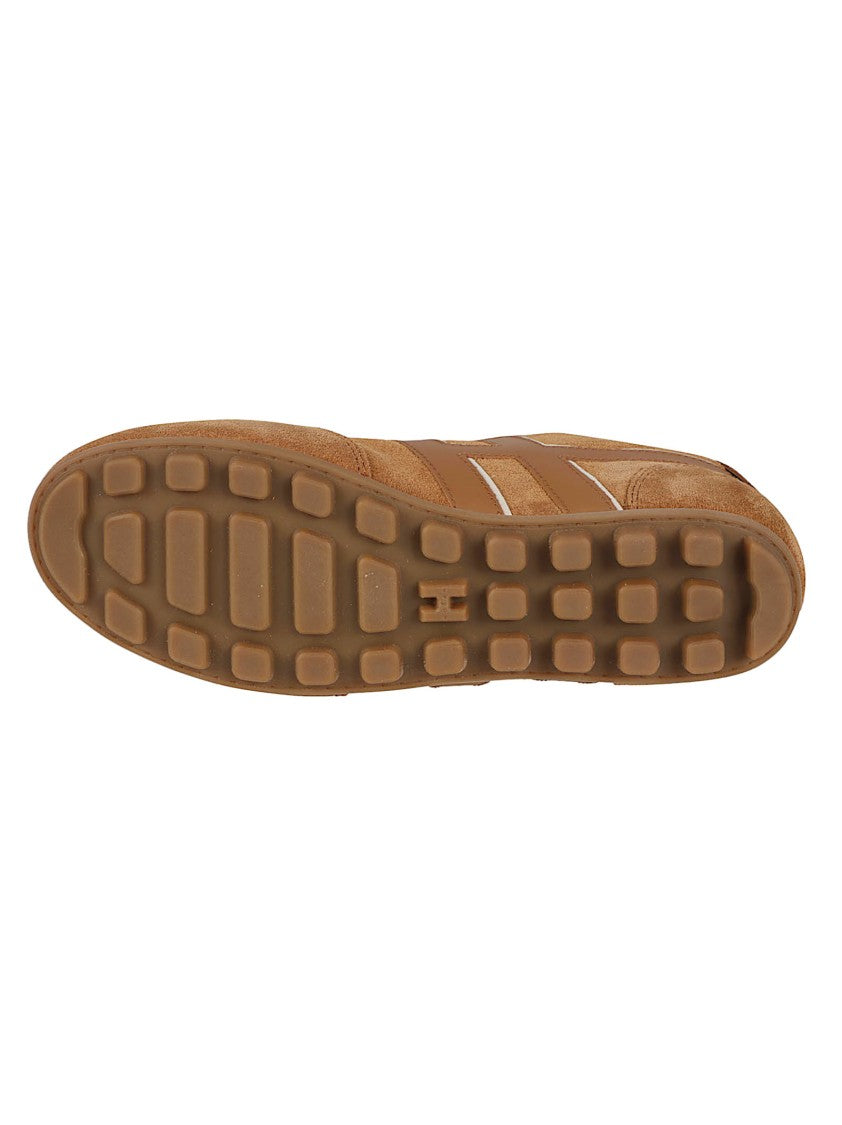 Hogan Brown H693 Calf Leather Low-Profile Sneakers