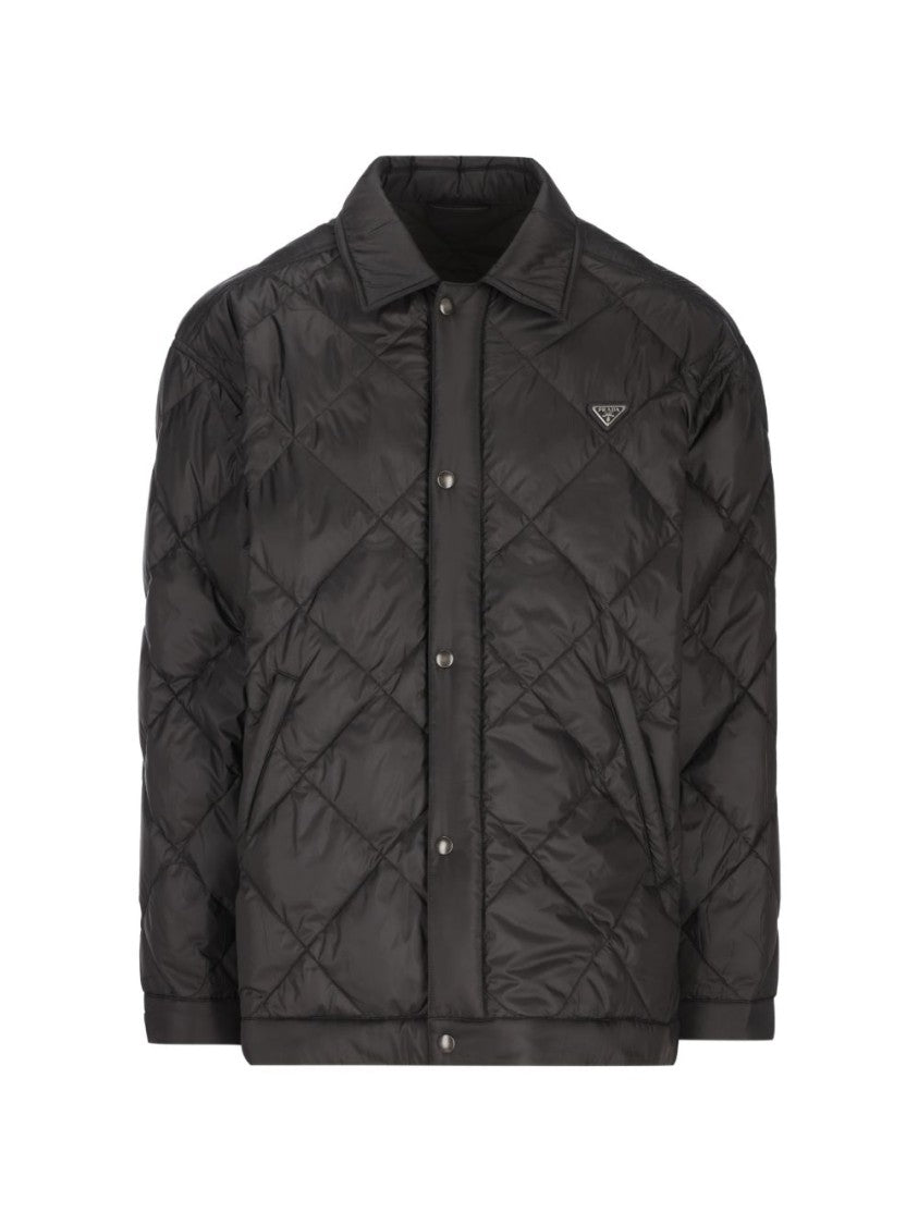 Prada Black Quilted Casual Diamond Stitching Jacket