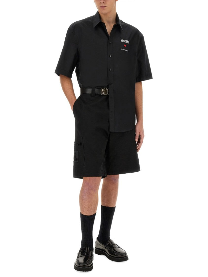 Moschino Knee-Length Black Bermuda Shorts