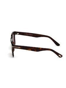 Tom Ford Tortoiseshell Square Frame Sunglasses With Green Lenses
