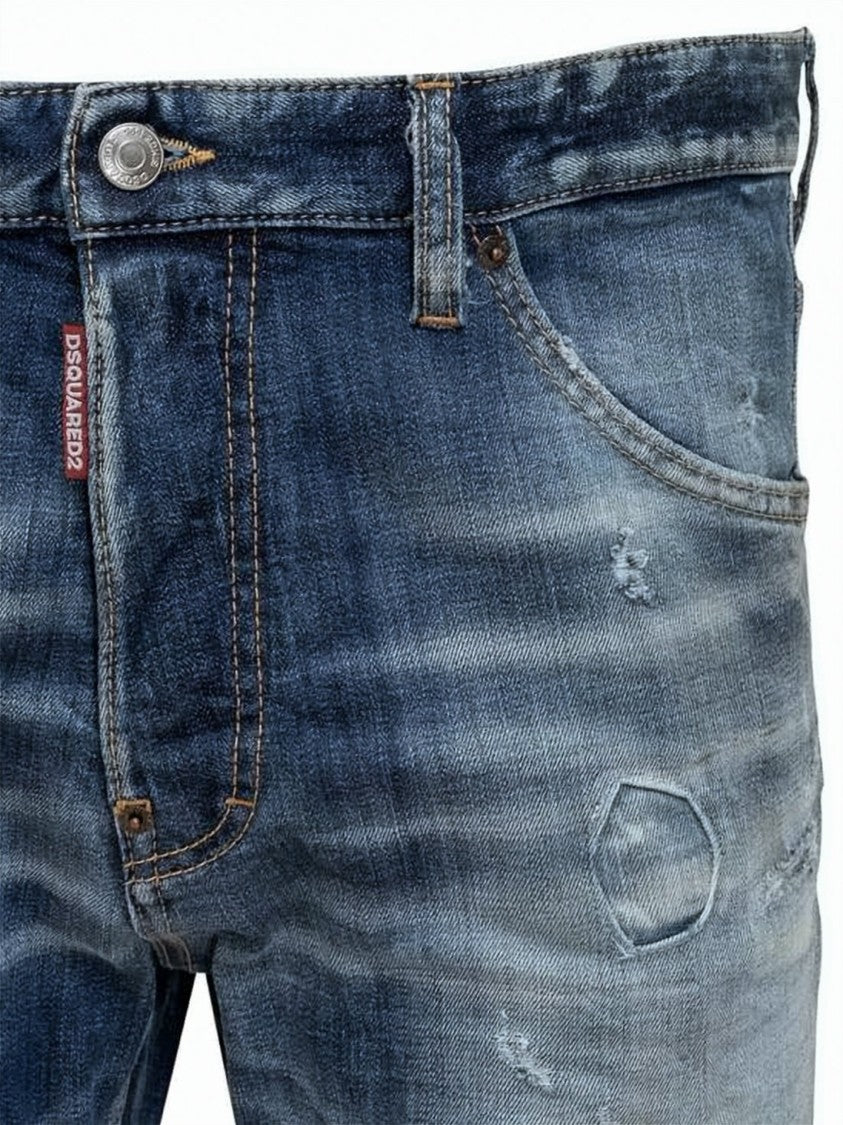 Dsquared2 Slim-Fit Distressed Denim Pants With Classic Five-Pocket Styling