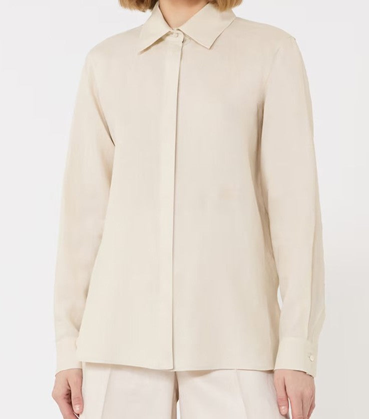Max Mara Silk Shirt With Concealed Button Placket