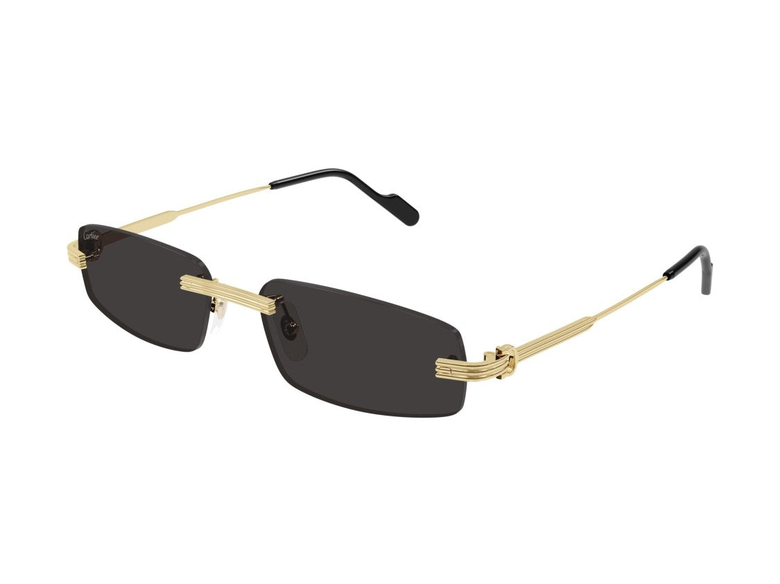 Cartier Gold Ct0535s Rimless Rectangular Sunglasses