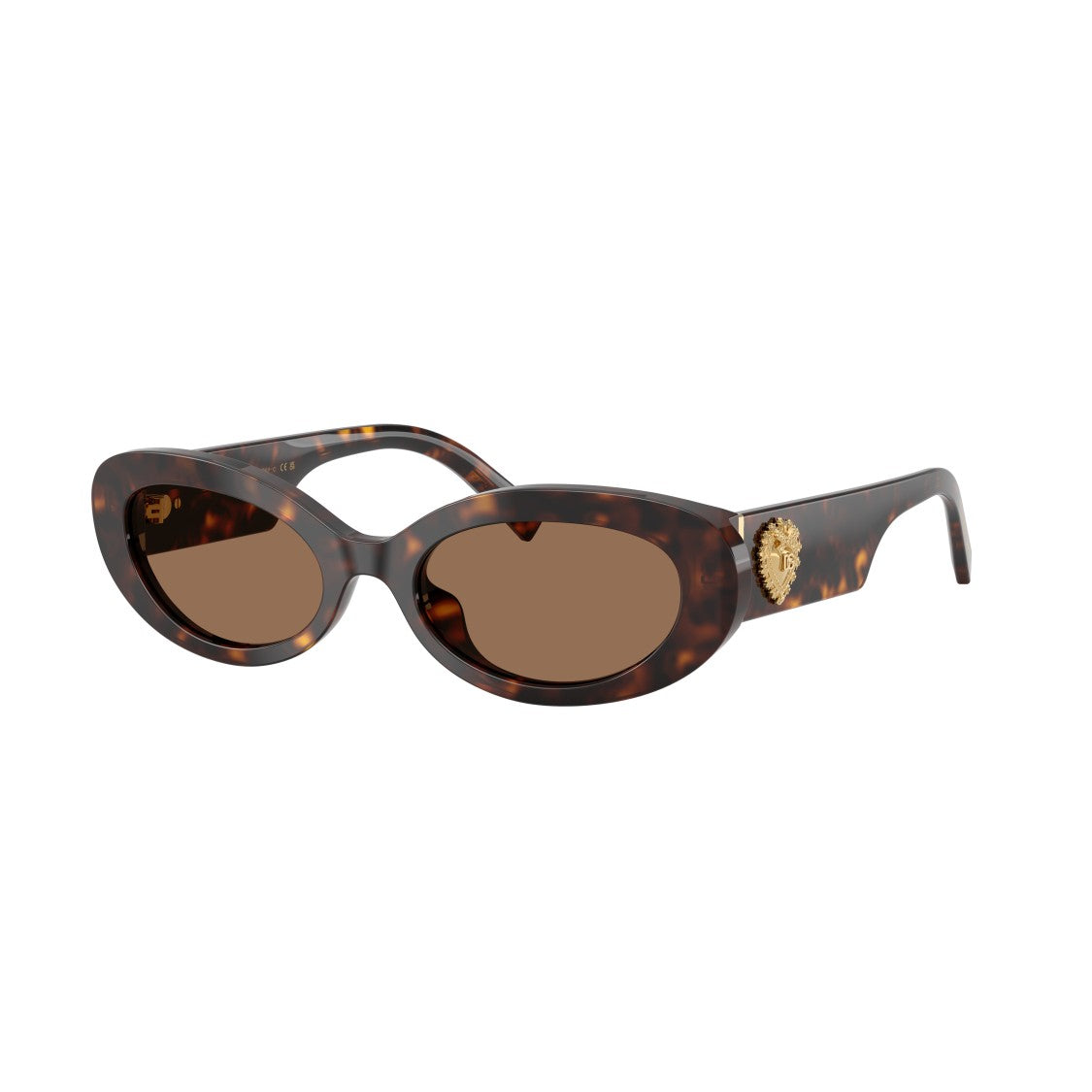 Dolce & Gabbana 0Dg4537 Tortoiseshell Oval Sunglasses With Gold Heart Emblem