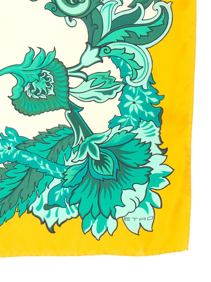 Etro Floral Silk Scarf With Patterns