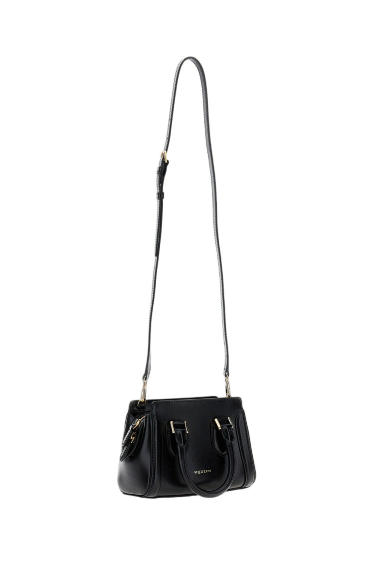 Alexander Mcqueen Compact Leather Shoulder Bag With Adjustable Strap