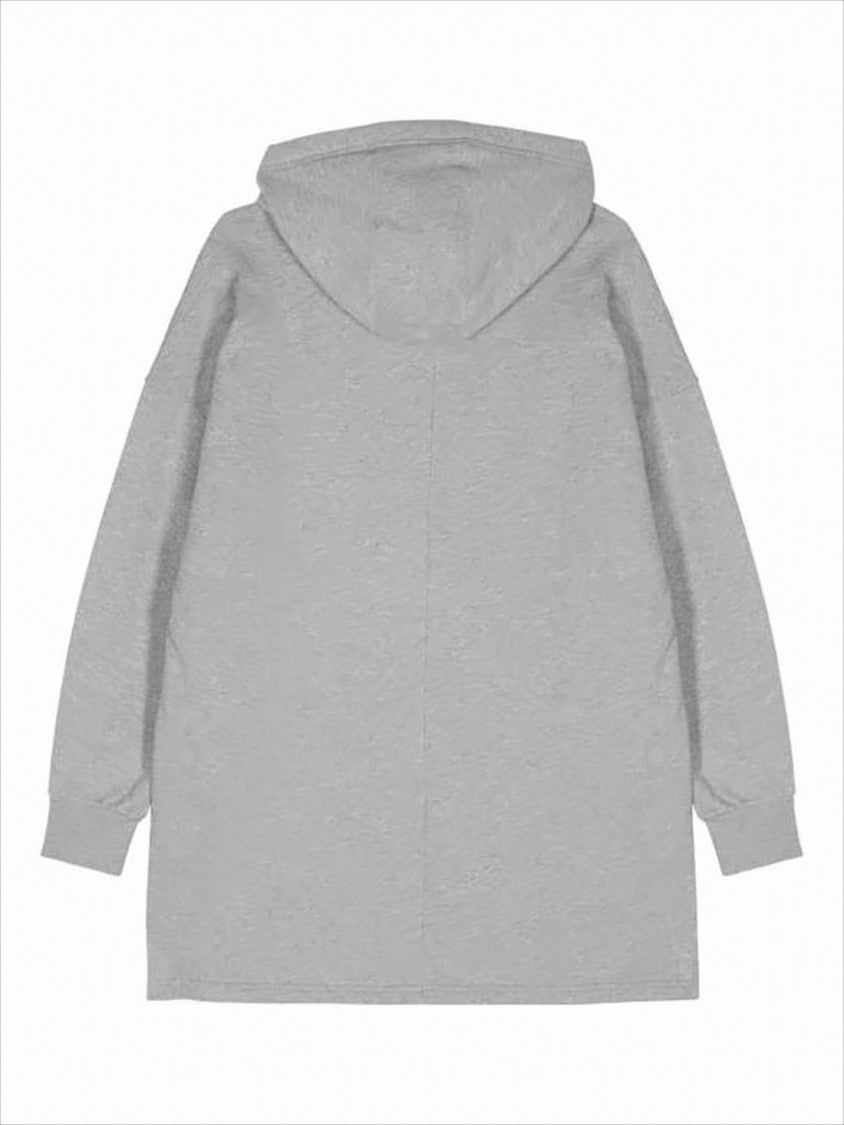 Isabel Marant Relaxed Grey Midi Dress In Soft Cotton Fabric