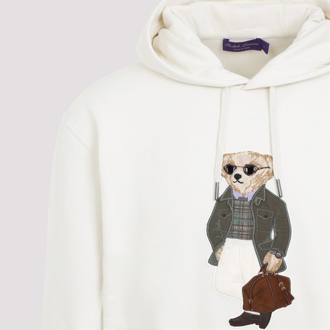 Ralph Lauren X Purple Label Cream Cotton/Polyester Blend Hooded Sweatshirt