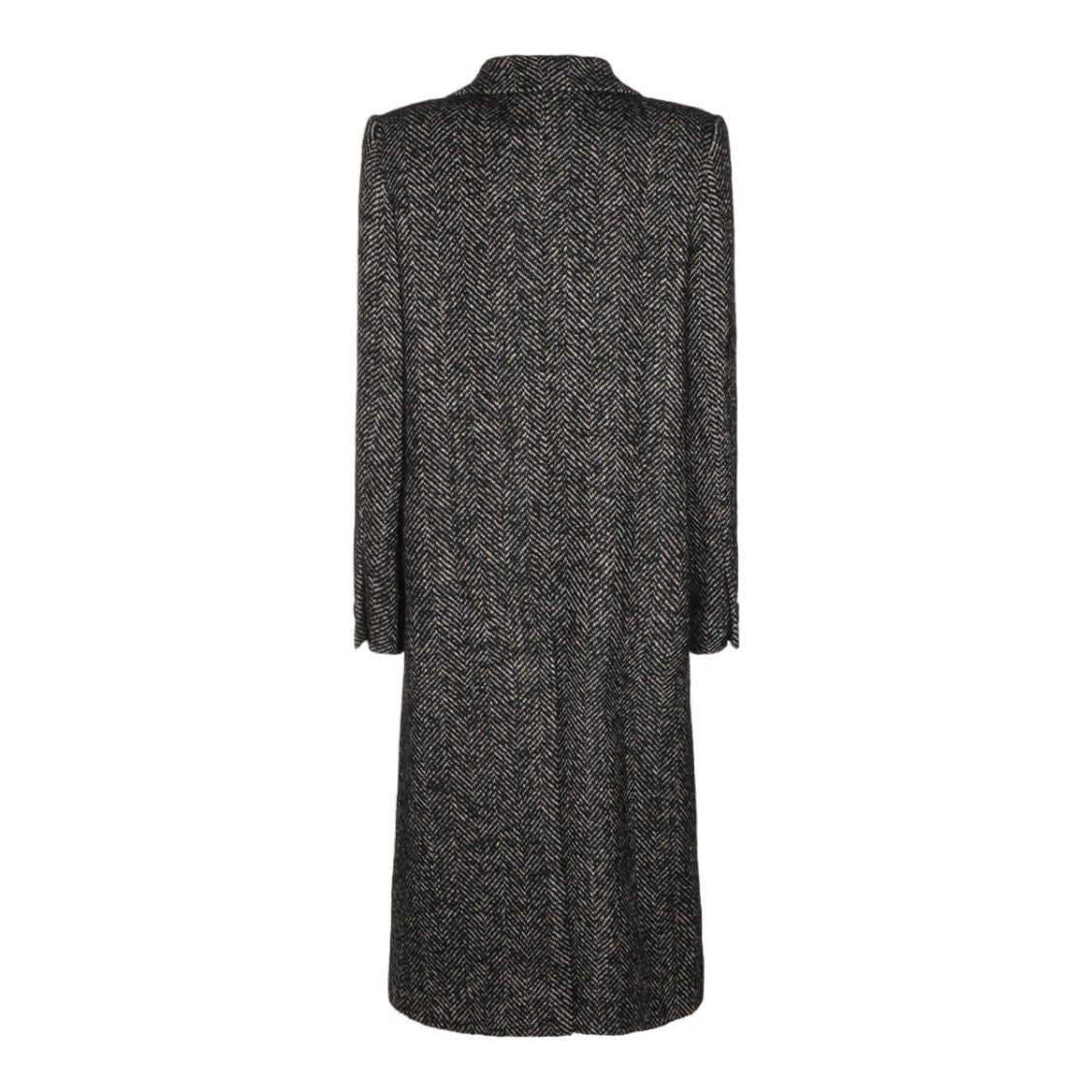 Tagliatore Herringbone Pattern Notched Lapel Tailored Long Coat