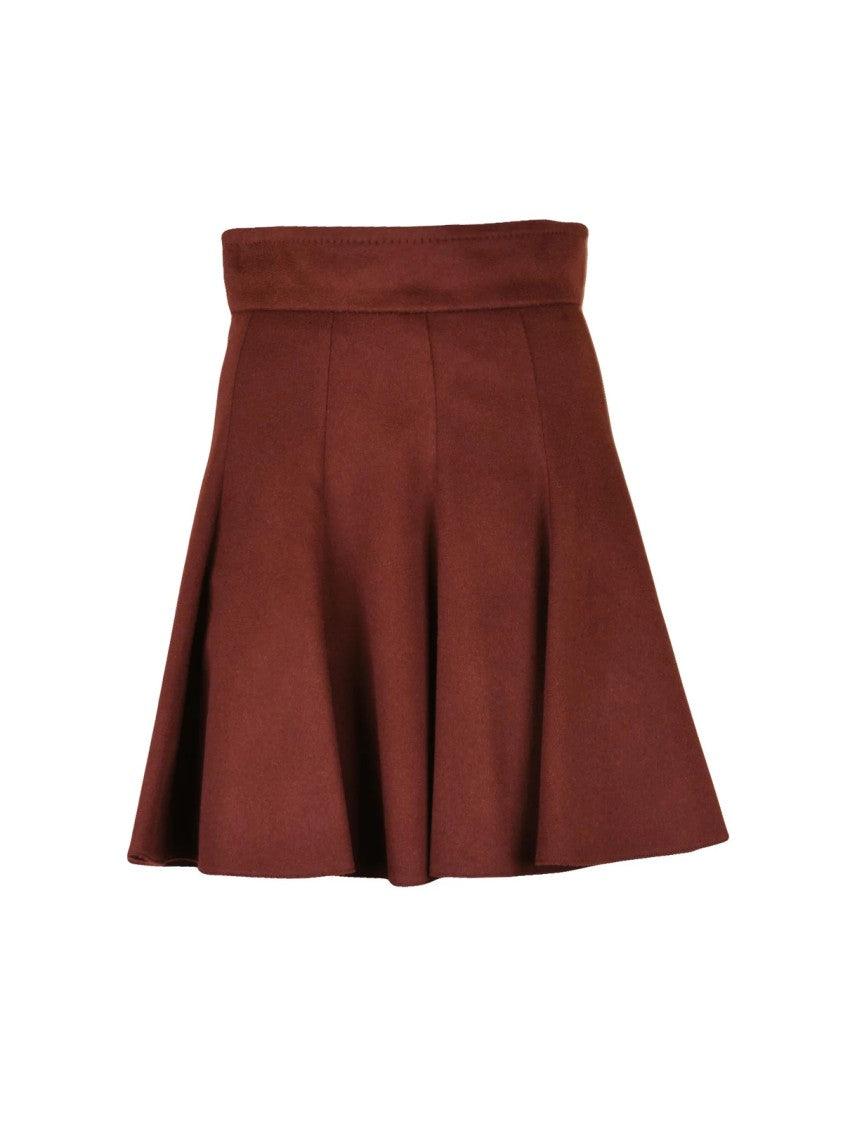 Max Mara Flared Camel Skirt With Back Zipper Closure