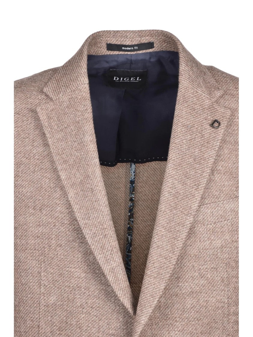 Digel Brown Unlined Cotton-Blend Jacket