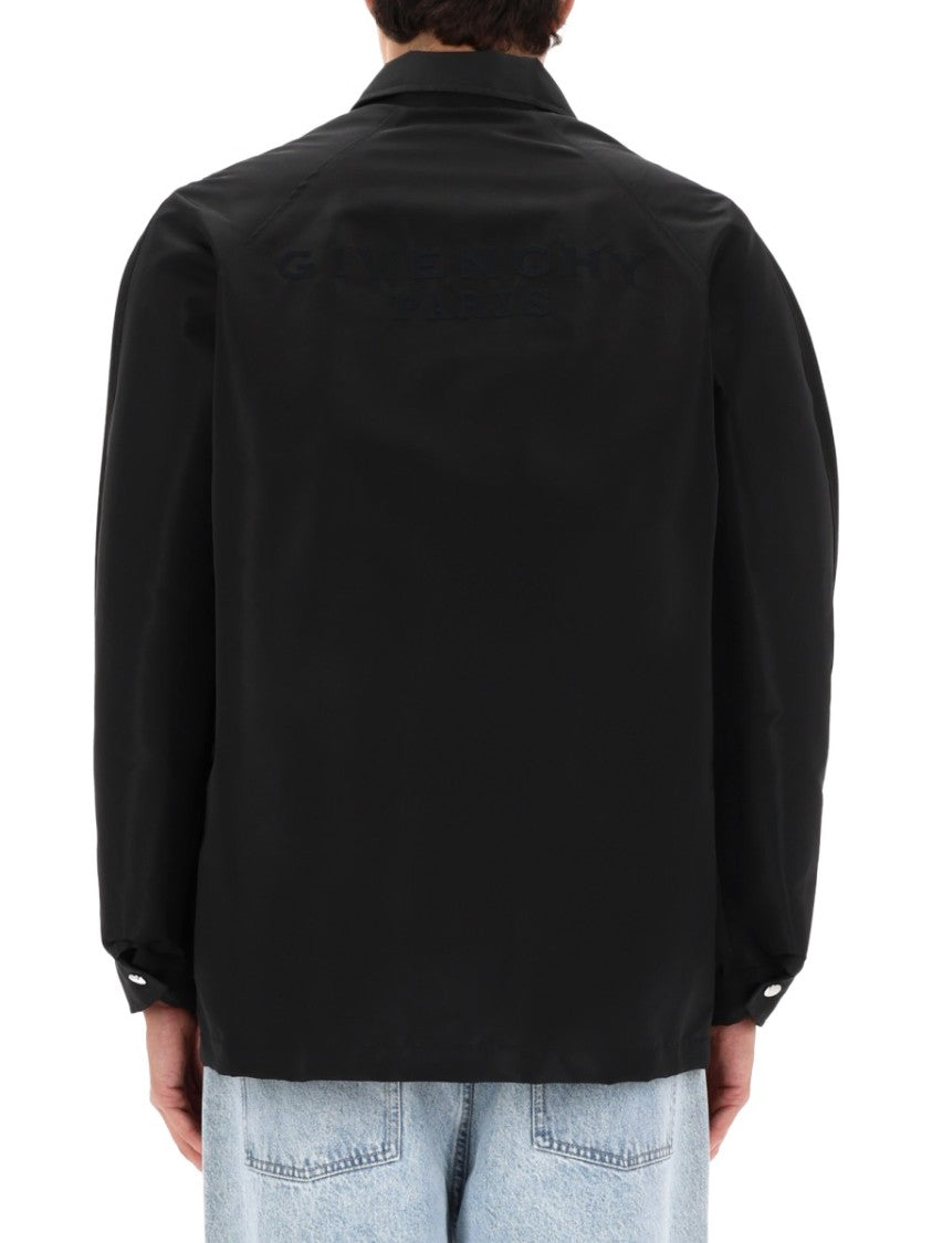 Givenchy Black Coach Polyester Snap Jacket