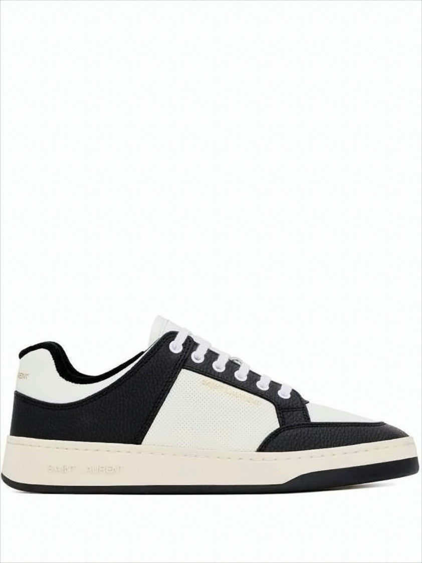 Saint Laurent Low-Top Sneakers With Smooth And Textured Panels