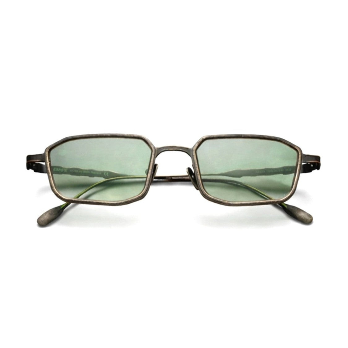 Capote Eyewear Gold Cc015 Rectangular Satin Titanium Sunglasses