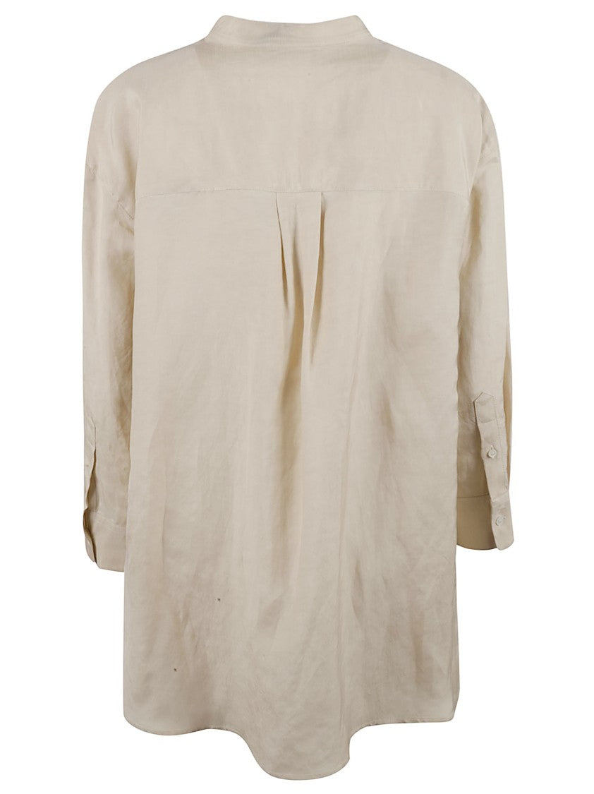 Fabiana Filippi Relaxed-Fit Neutral Shirt With V-Neckline