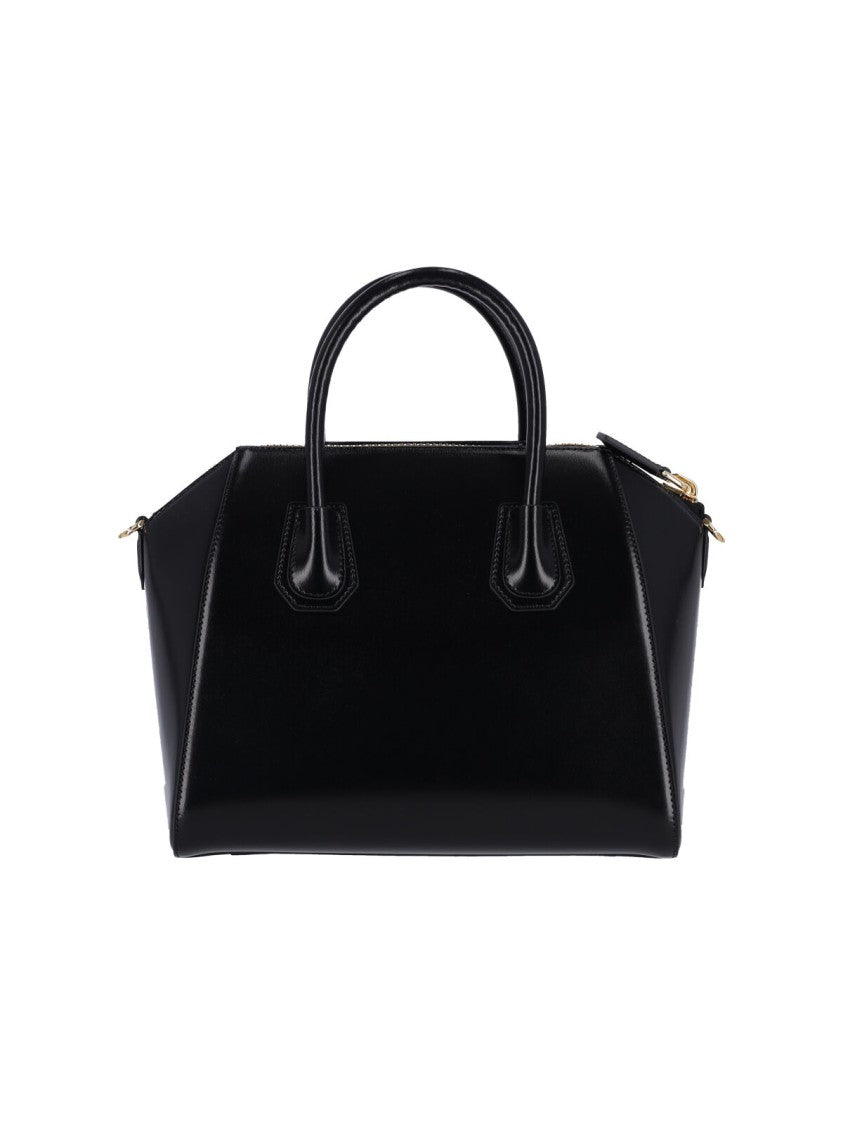 Givenchy Structured Black Leather Antigona Handbag With Adjustable Strap