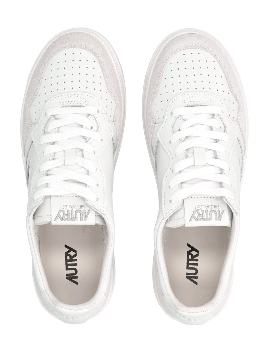 Autry Low-Top Sneakers With Grey Suede Accents And Breathable Design