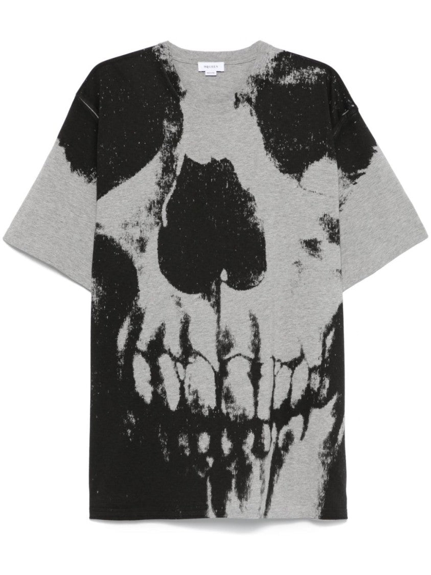 Alexander Mcqueen Skull Graphic Print Crew Neck T-Shirt With Drop Shoulders
