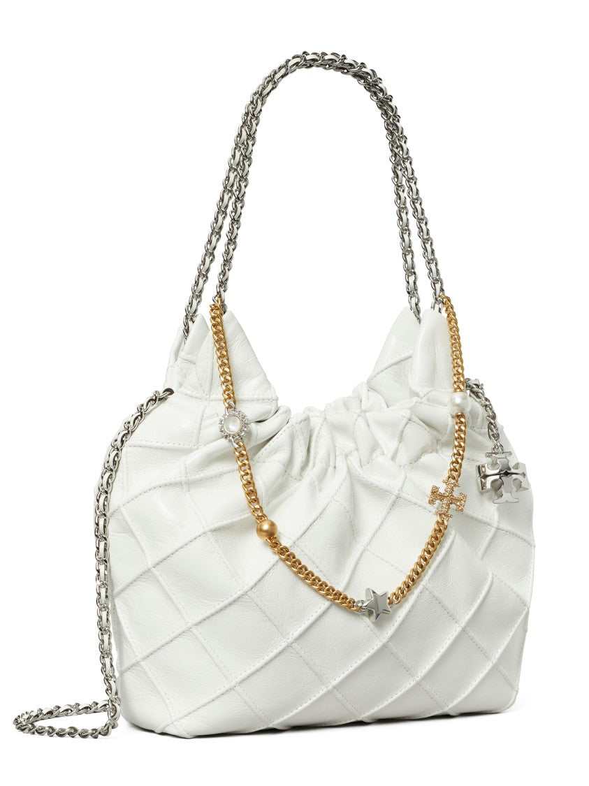 Tory Burch Quilted Mini Hobo Bag With Dual Chain Straps