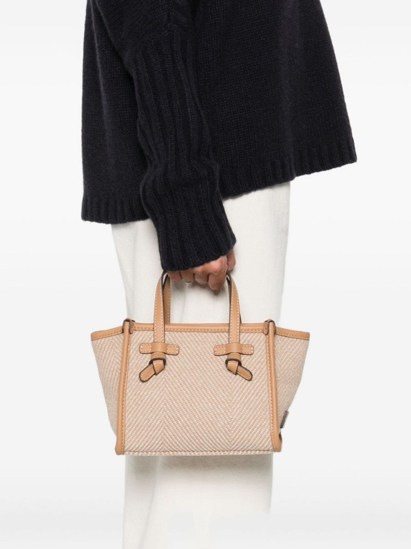 Gianni Chiarini Structured Chevron Woven Shopper Bag