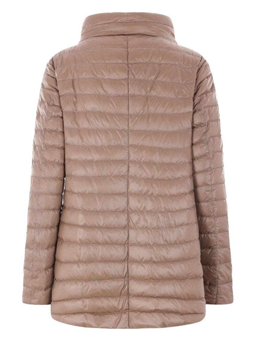 Herno Almond Beige Press-Stud Drawstring Coat