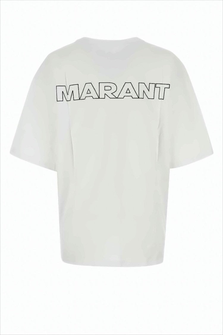 Isabel Marant Relaxed-Fit White T-Shirt With Bold Graphic Print