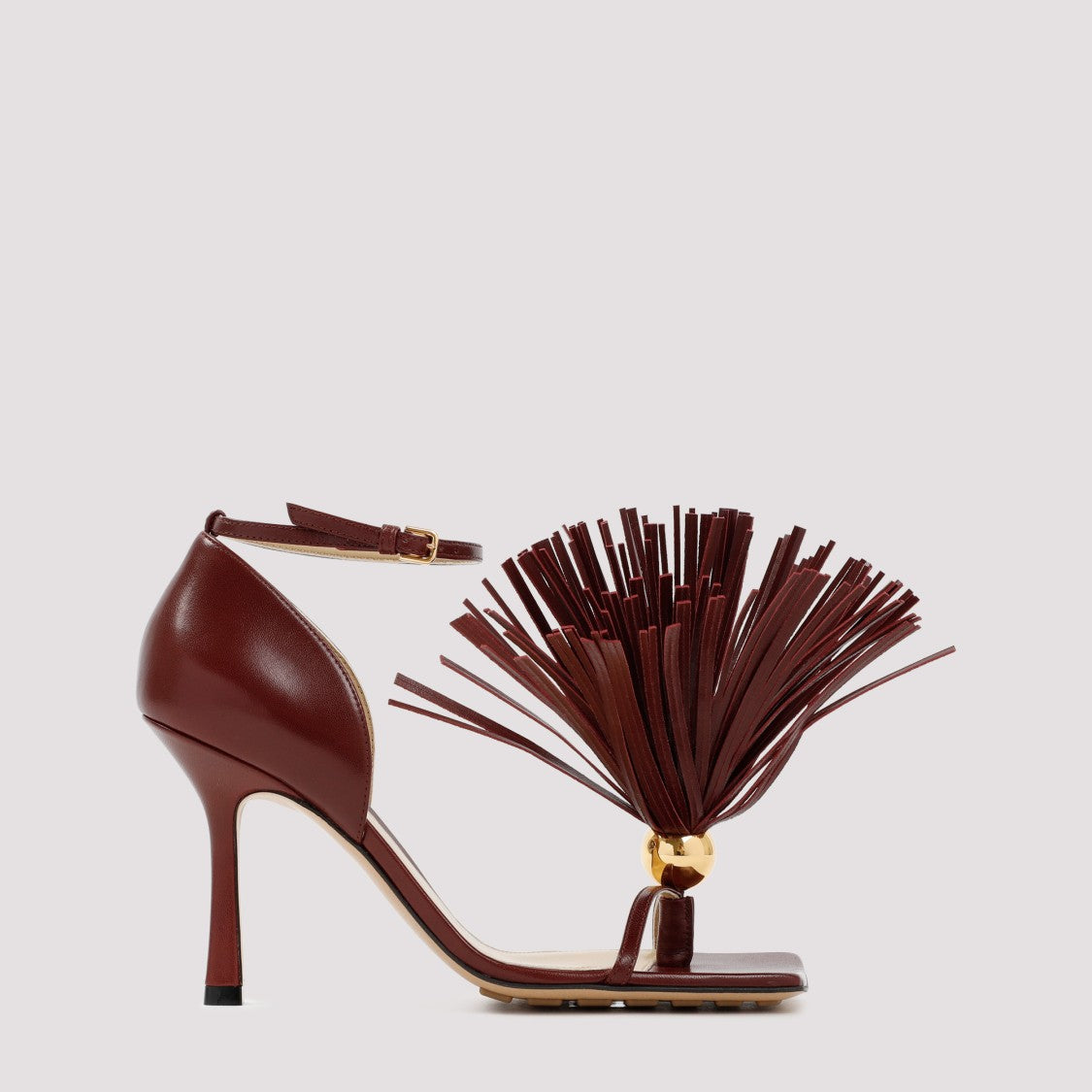 Bottega Veneta Red Leather Stretch Strap Sandals