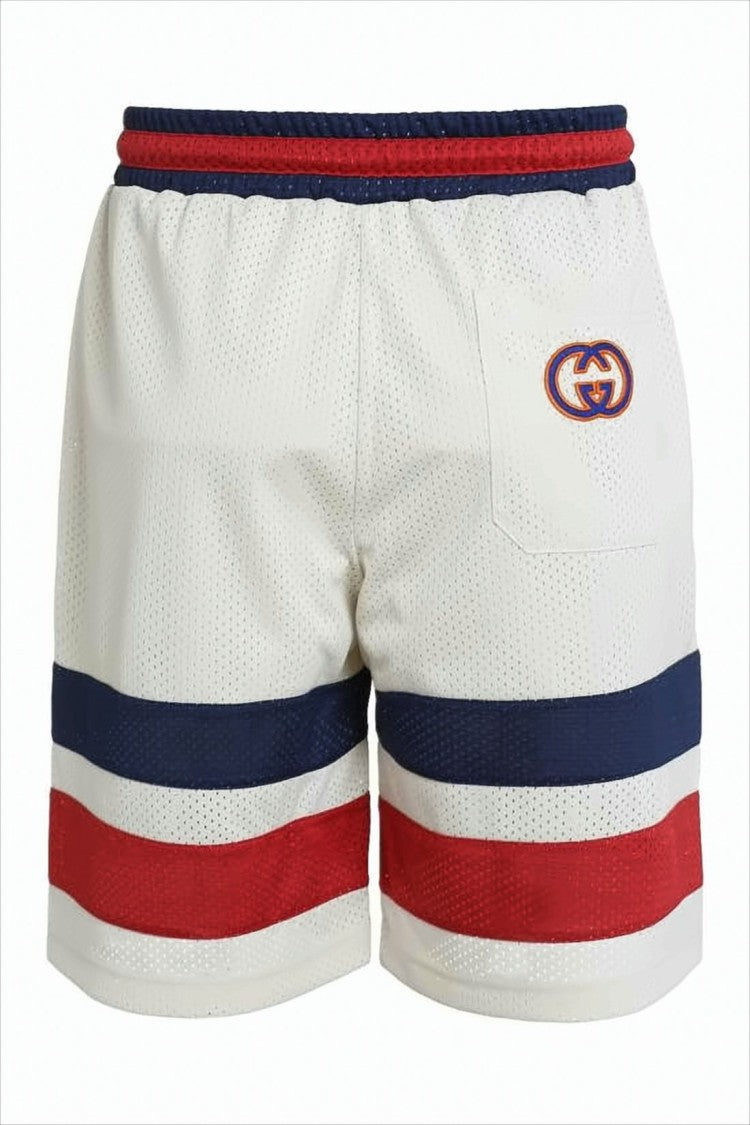 Gucci Navy And Red Striped Performance Shorts