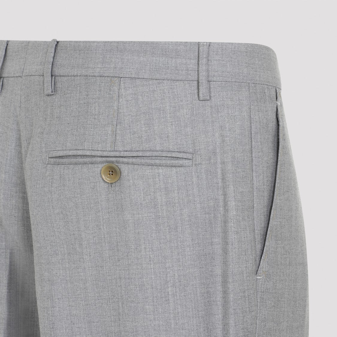 Etro Single Pleat Grey Wool Pants
