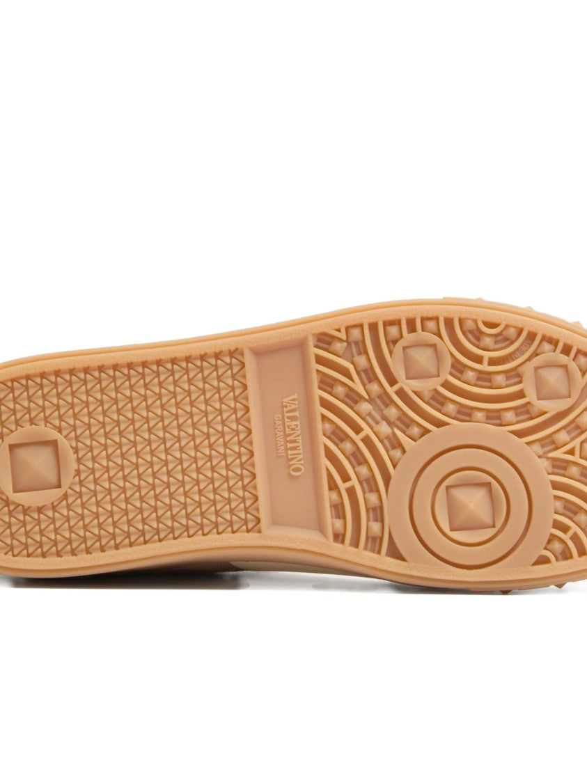 Valentino Beige Upvillage Suede Low-Top Sneakers