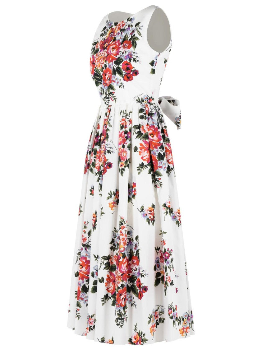 Dolce & Gabbana 'Fiori' White Cotton Dress